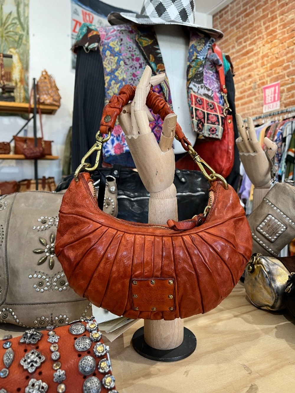 Shoulder Bag "LUNA" in Mattone